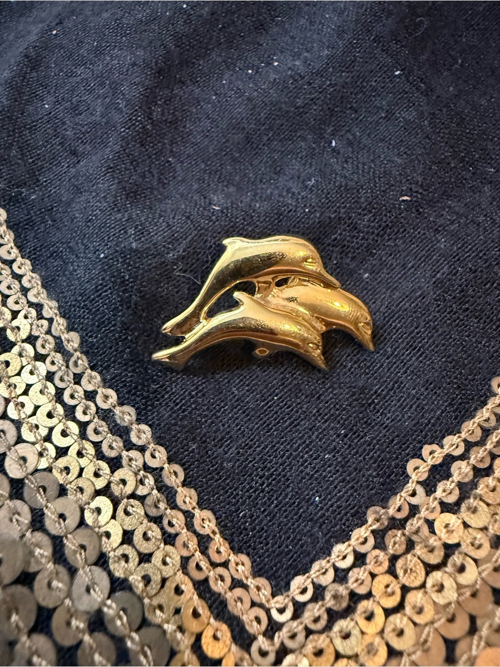 Gold Dolphin Trio Brooch - Women Accessories